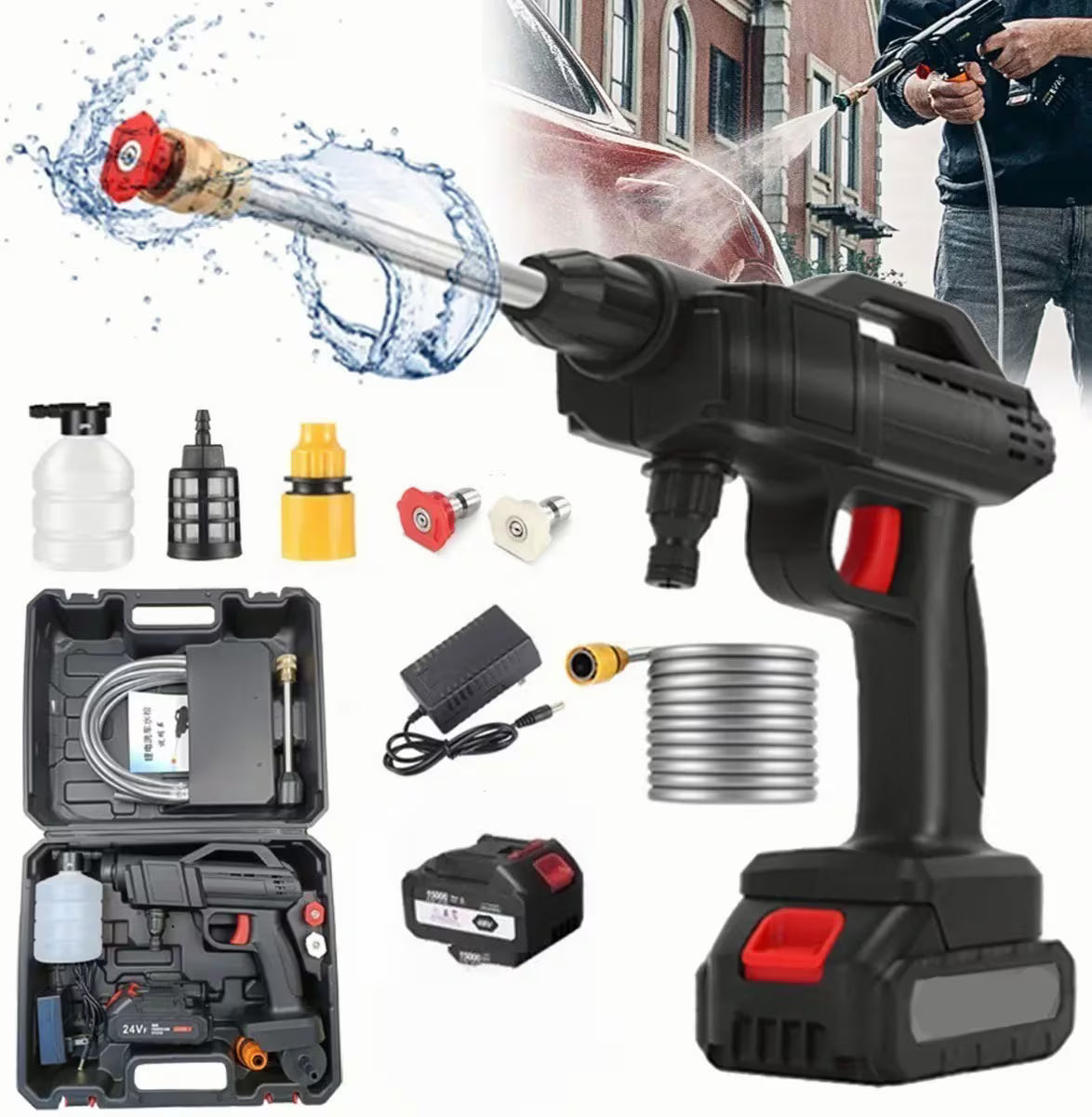 Hidrolavadora Inalambrica Portatil Recargable 48V 2