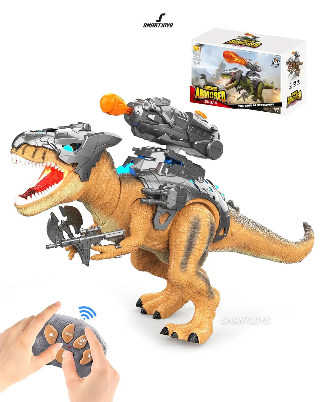 Dinosaurio con Control Remoto Jurassic Tyrannosaurus Rex con Luz y Sonido